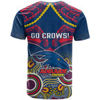 Adelaide Crows Football T Shirt Aboriginal Mix Polynesian Pattern LT14