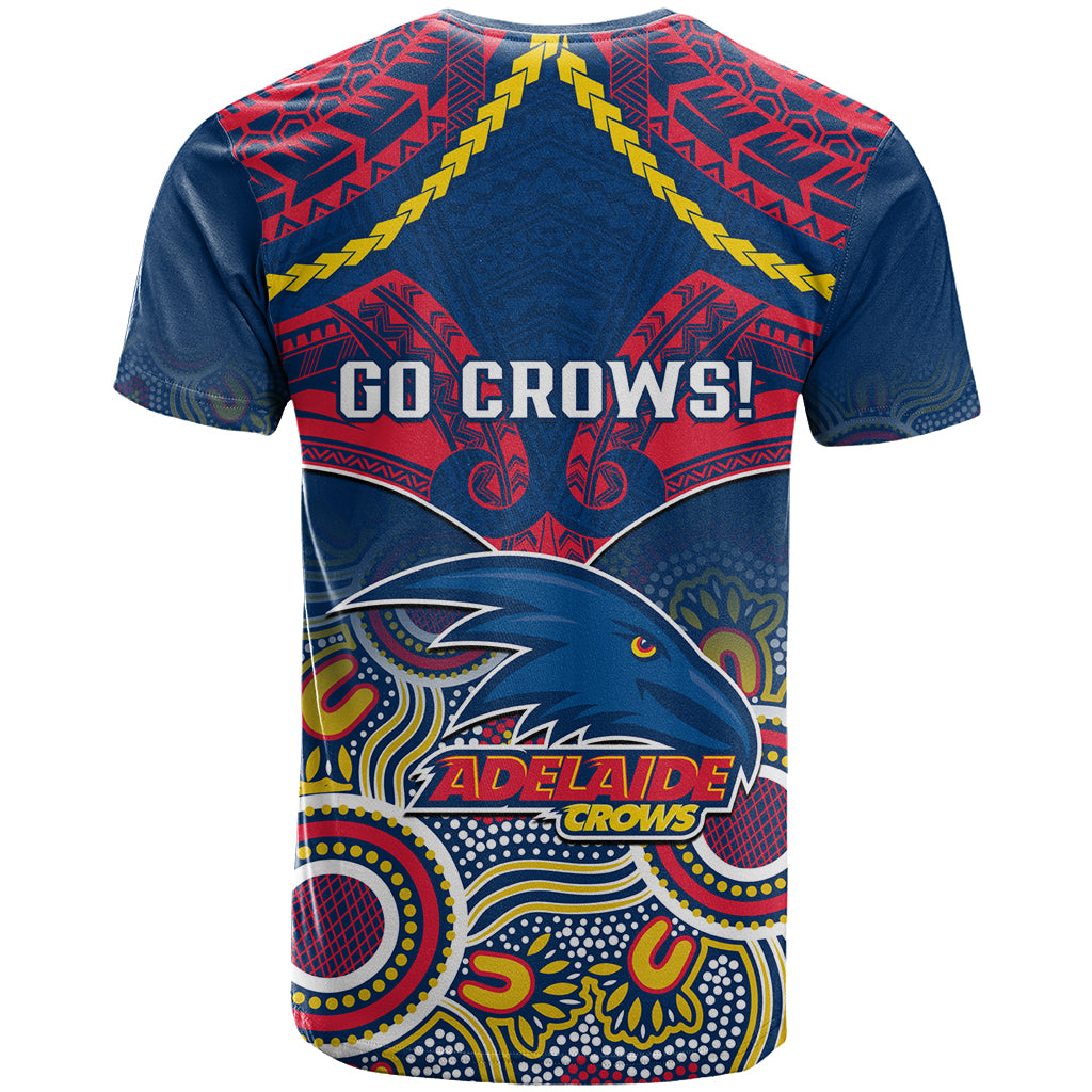 Adelaide Crows Football T Shirt Aboriginal Mix Polynesian Pattern LT14