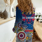Adelaide Crows Football Women Casual Shirt Aboriginal Mix Polynesian Pattern LT14