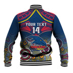 Personalised Adelaide Crows Football Baseball Jacket Aboriginal Mix Polynesian Pattern LT14