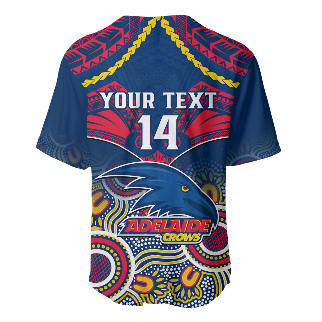 Personalised Adelaide Crows Football Baseball Jersey Aboriginal Mix Polynesian Pattern LT14