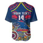 Personalised Adelaide Crows Football Baseball Jersey Aboriginal Mix Polynesian Pattern LT14
