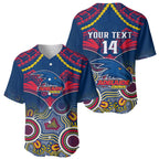 Personalised Adelaide Crows Football Baseball Jersey Aboriginal Mix Polynesian Pattern LT14