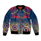 Personalised Adelaide Crows Football Bomber Jacket Aboriginal Mix Polynesian Pattern LT14