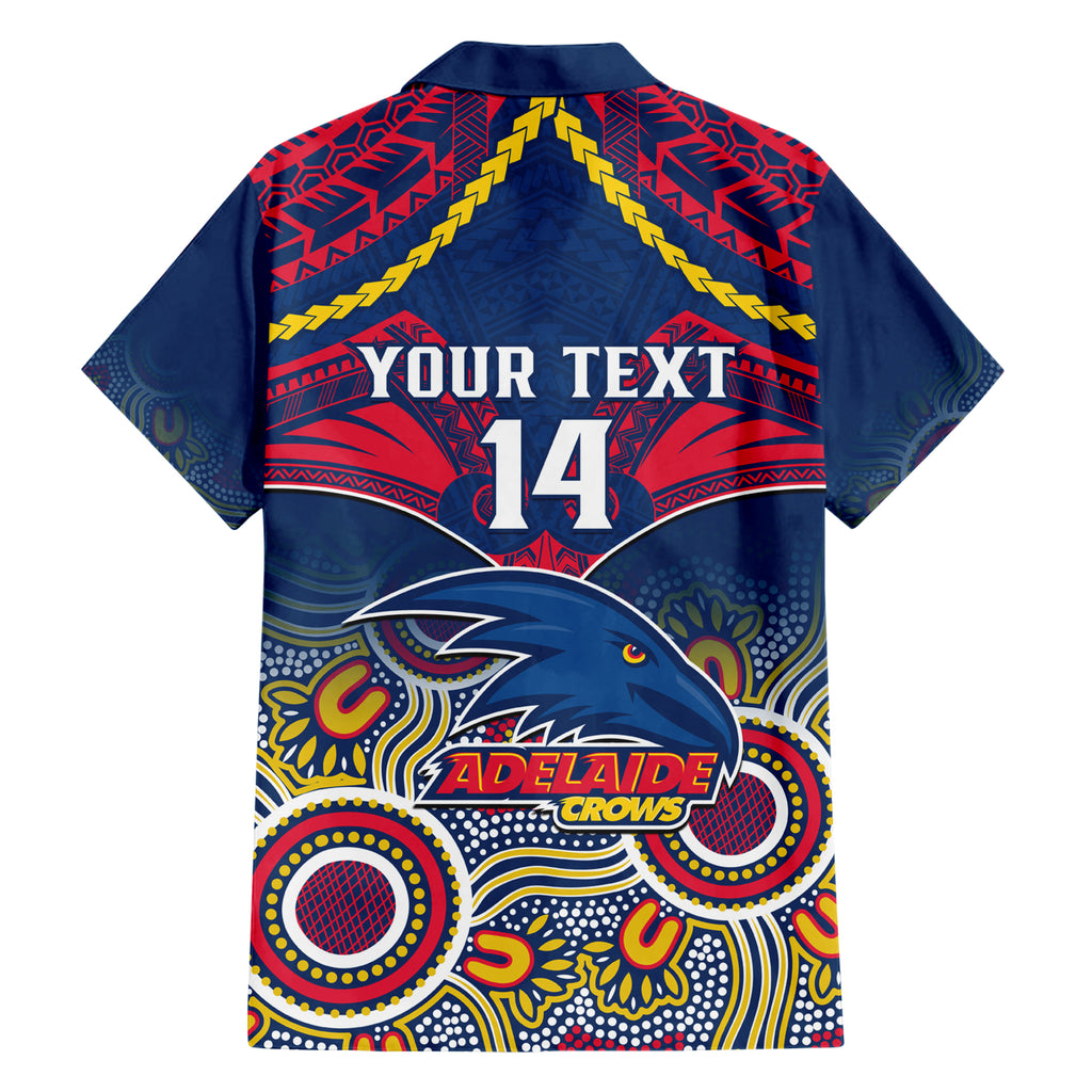 Personalised Adelaide Crows Football Hawaiian Shirt Aboriginal Mix Polynesian Pattern LT14