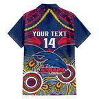 Personalised Adelaide Crows Football Hawaiian Shirt Aboriginal Mix Polynesian Pattern LT14