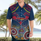 Personalised Adelaide Crows Football Hawaiian Shirt Aboriginal Mix Polynesian Pattern LT14