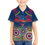 Personalised Adelaide Crows Football Hawaiian Shirt Aboriginal Mix Polynesian Pattern LT14