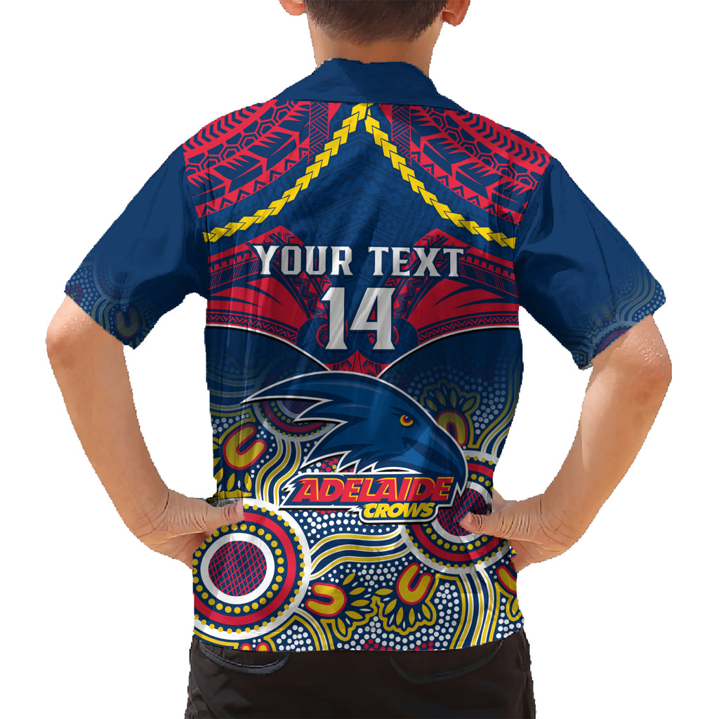 Personalised Adelaide Crows Football Hawaiian Shirt Aboriginal Mix Polynesian Pattern LT14