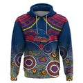 Personalised Adelaide Crows Football Hoodie Aboriginal Mix Polynesian Pattern LT14