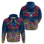 Personalised Adelaide Crows Football Hoodie Aboriginal Mix Polynesian Pattern LT14