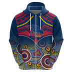 Personalised Adelaide Crows Football Hoodie Aboriginal Mix Polynesian Pattern LT14