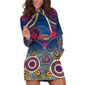 Personalised Adelaide Crows Football Hoodie Dress Aboriginal Mix Polynesian Pattern LT14