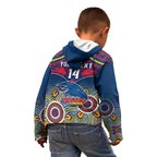 Personalised Adelaide Crows Football Kid Hoodie Aboriginal Mix Polynesian Pattern LT14