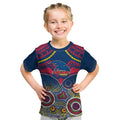 Personalised Adelaide Crows Football Kid T Shirt Aboriginal Mix Polynesian Pattern LT14