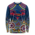 Personalised Adelaide Crows Football Long Sleeve Shirt Aboriginal Mix Polynesian Pattern LT14