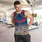 Personalised Adelaide Crows Football Men Tank Top Aboriginal Mix Polynesian Pattern LT14