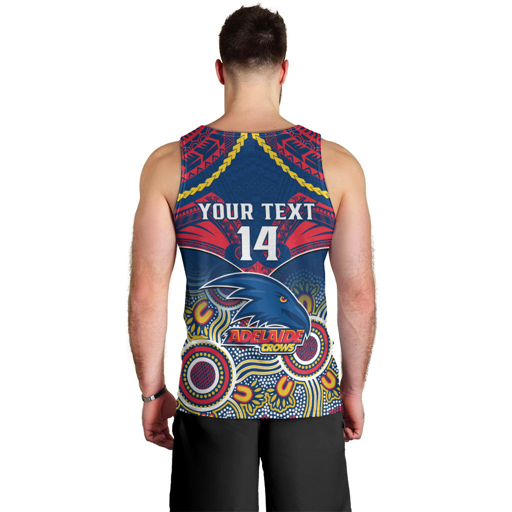 Personalised Adelaide Crows Football Men Tank Top Aboriginal Mix Polynesian Pattern LT14