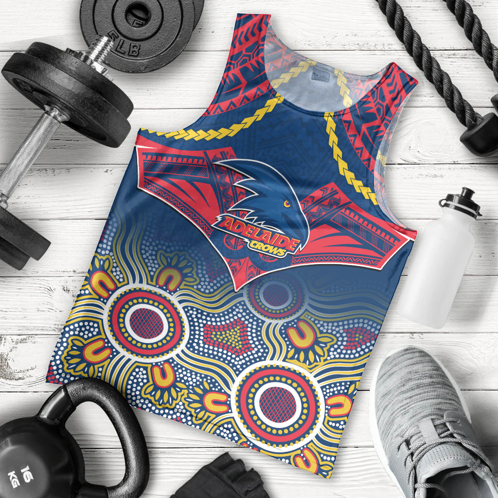 Personalised Adelaide Crows Football Men Tank Top Aboriginal Mix Polynesian Pattern LT14