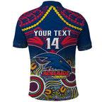 Personalised Adelaide Crows Football Polo Shirt Aboriginal Mix Polynesian Pattern LT14