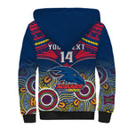 Personalised Adelaide Crows Football Sherpa Hoodie Aboriginal Mix Polynesian Pattern LT14