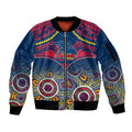 Personalised Adelaide Crows Football Sleeve Zip Bomber Jacket Aboriginal Mix Polynesian Pattern LT14
