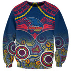 Personalised Adelaide Crows Football Sweatshirt Aboriginal Mix Polynesian Pattern LT14