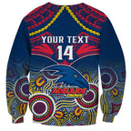 Personalised Adelaide Crows Football Sweatshirt Aboriginal Mix Polynesian Pattern LT14