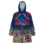 Personalised Adelaide Crows Football Wearable Blanket Hoodie Aboriginal Mix Polynesian Pattern LT14
