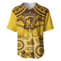 Hawthorn Football Baseball Jersey Hawks Aboriginal Mix Polynesian Pattern LT14