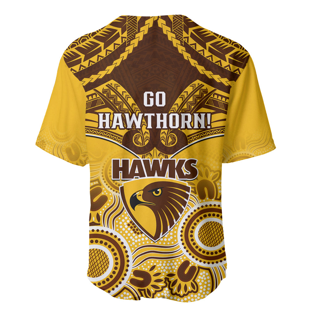 Hawthorn Football Baseball Jersey Hawks Aboriginal Mix Polynesian Pattern LT14