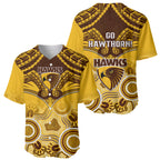 Hawthorn Football Baseball Jersey Hawks Aboriginal Mix Polynesian Pattern LT14