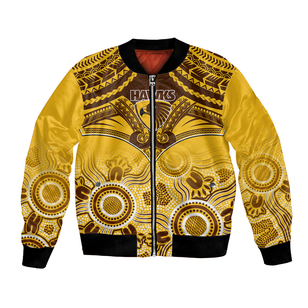 Hawthorn Football Bomber Jacket Hawks Aboriginal Mix Polynesian Pattern LT14