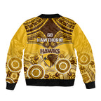 Hawthorn Football Bomber Jacket Hawks Aboriginal Mix Polynesian Pattern LT14