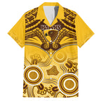 Hawthorn Football Hawaiian Shirt Hawks Aboriginal Mix Polynesian Pattern LT14