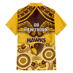 Hawthorn Football Hawaiian Shirt Hawks Aboriginal Mix Polynesian Pattern LT14