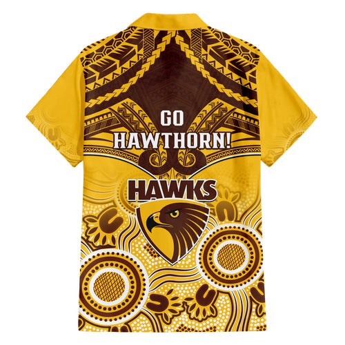 Hawthorn Football Hawaiian Shirt Hawks Aboriginal Mix Polynesian Pattern LT14