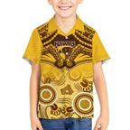 Hawthorn Football Hawaiian Shirt Hawks Aboriginal Mix Polynesian Pattern LT14