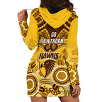 Hawthorn Football Hoodie Dress Hawks Aboriginal Mix Polynesian Pattern LT14