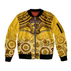Hawthorn Football Sleeve Zip Bomber Jacket Hawks Aboriginal Mix Polynesian Pattern LT14