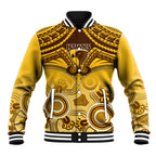 Personalised Hawthorn Football Baseball Jacket Hawks Aboriginal Mix Polynesian Pattern LT14