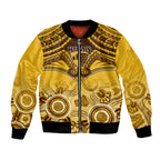 Personalised Hawthorn Football Bomber Jacket Hawks Aboriginal Mix Polynesian Pattern LT14