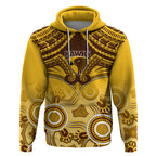 Personalised Hawthorn Football Hoodie Hawks Aboriginal Mix Polynesian Pattern LT14