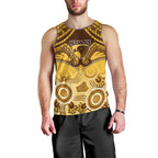 Personalised Hawthorn Football Men Tank Top Hawks Aboriginal Mix Polynesian Pattern LT14