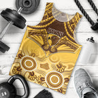 Personalised Hawthorn Football Men Tank Top Hawks Aboriginal Mix Polynesian Pattern LT14