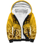 Personalised Hawthorn Football Sherpa Hoodie Hawks Aboriginal Mix Polynesian Pattern LT14