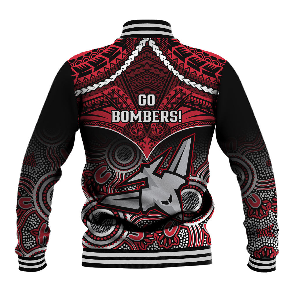 Essendon Football Baseball Jacket Bombers Aboriginal Mix Polynesian Pattern LT14