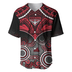 Essendon Football Baseball Jersey Bombers Aboriginal Mix Polynesian Pattern LT14