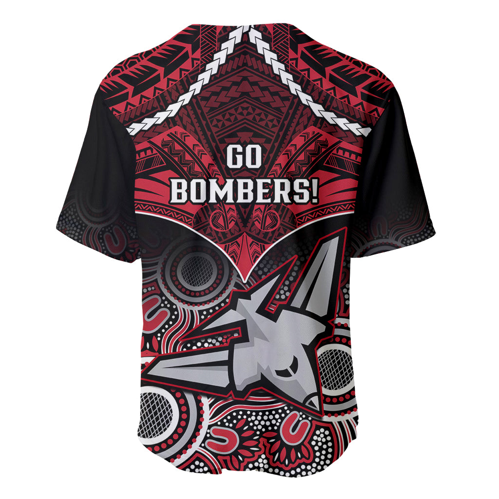 Essendon Football Baseball Jersey Bombers Aboriginal Mix Polynesian Pattern LT14