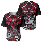 Essendon Football Baseball Jersey Bombers Aboriginal Mix Polynesian Pattern LT14